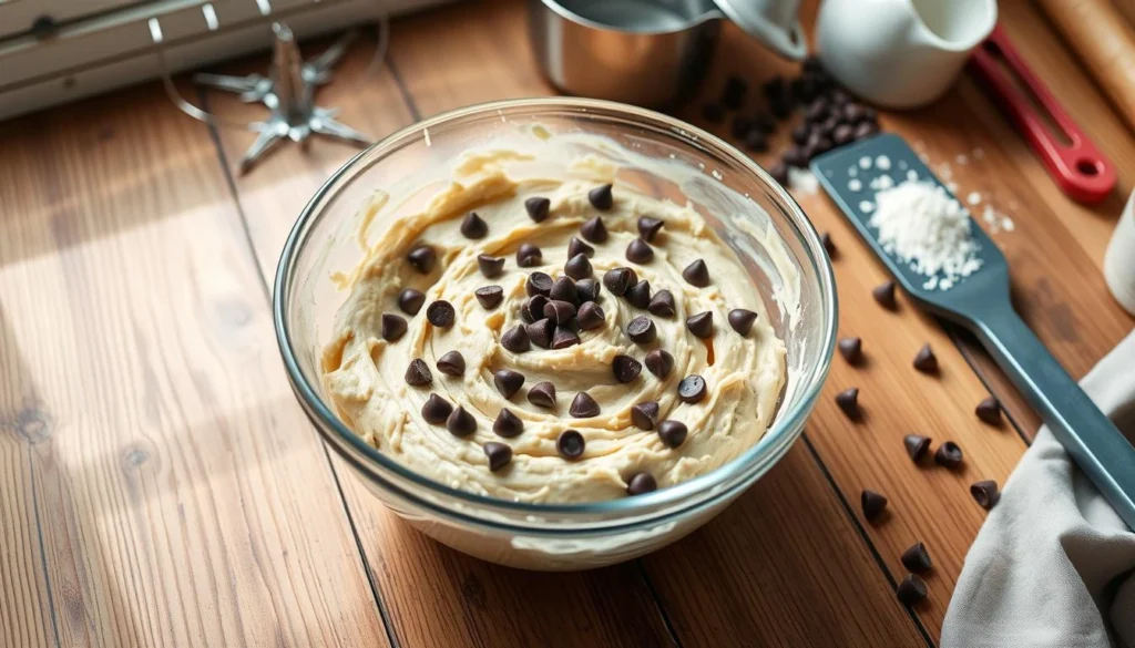 Whipped cottage cheese cookie dough with chocolate chips.