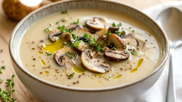 A bowl of mushroom soup for digestion